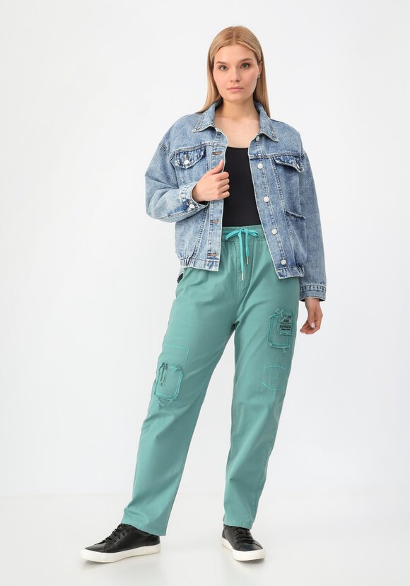 Брюки на резинке с декором шир.  580, рис. 8