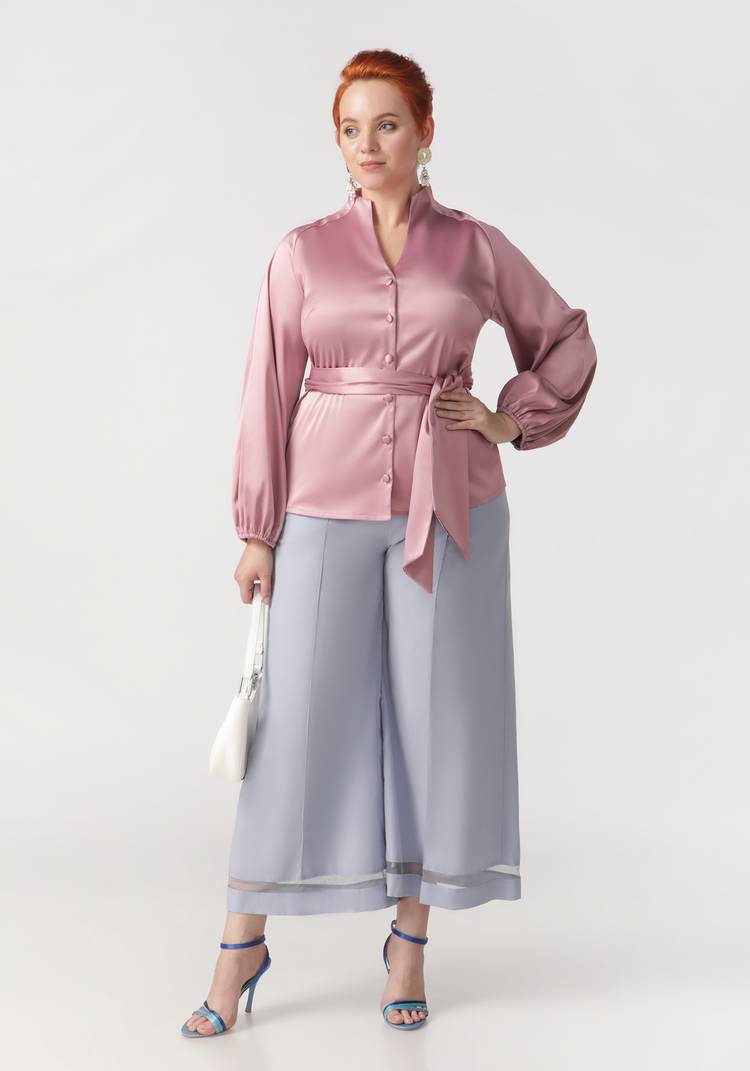 Блуза с широким рукавом и поясом шир.  750, рис. 7