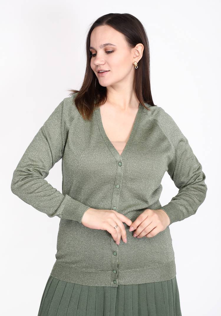 Кардиган вязаный с метанитью шир.  750, рис. 8