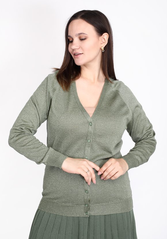 Кардиган вязаный с метанитью шир.  580, рис. 8