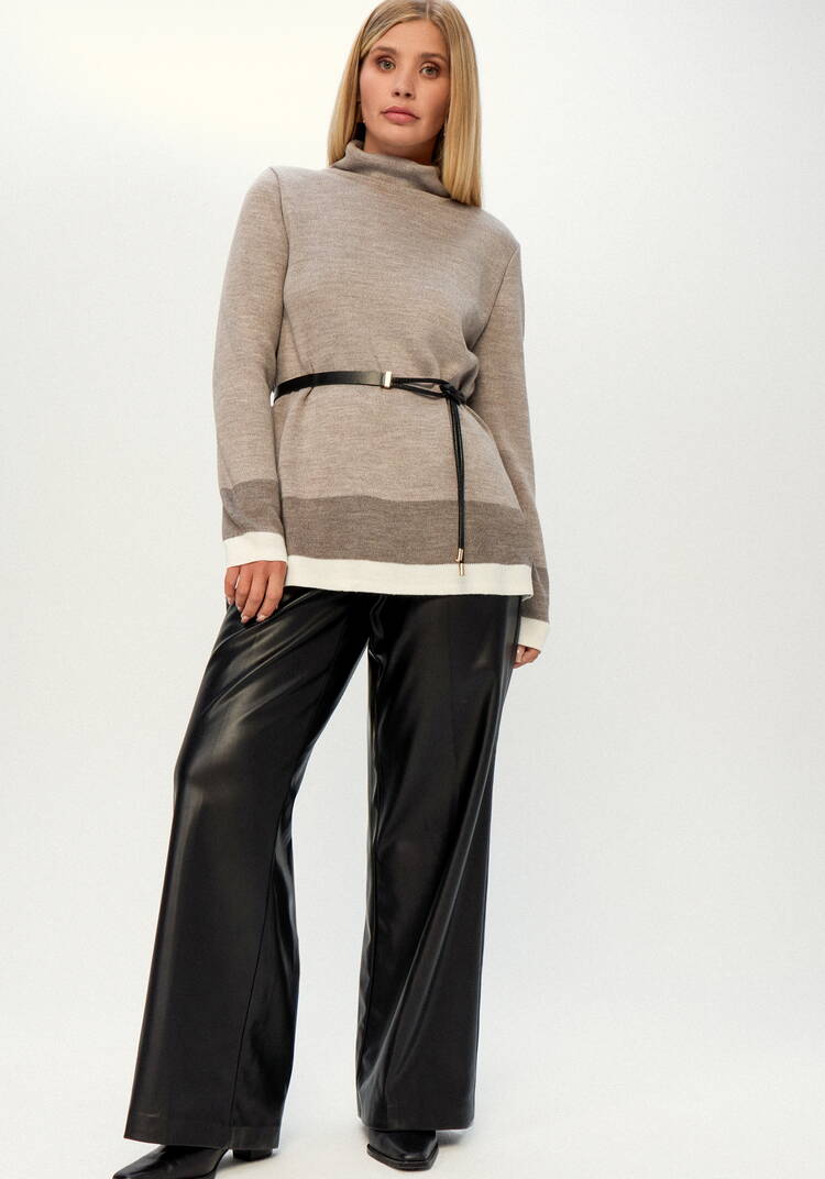 Свитер женский с контрастными полосами шир.  750, рис. 28