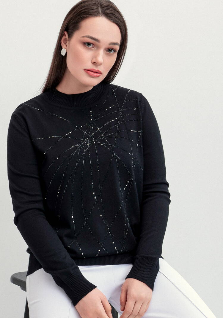 Джемпер с абстрактными полосками из страз шир.  750, рис. 15