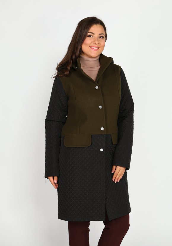 Пальто женское комбинированное с капюшоном цены, купить в интернет ...