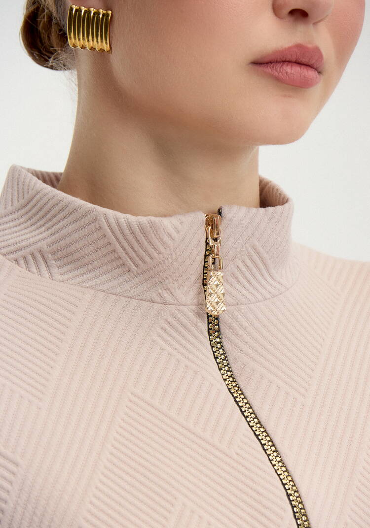 Кардиган на молнии с фактурным принтом шир.  750, рис. 5