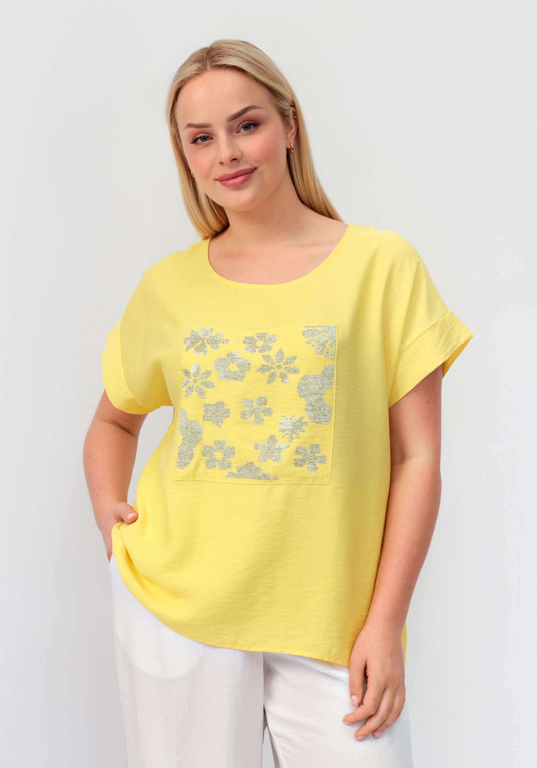 Блуза "Лира" No name, цвет желтый, размер 56-58