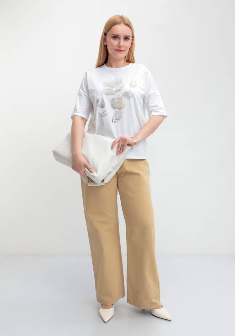 Футболка с принтом Золотой цветок шир.  750, рис. 17