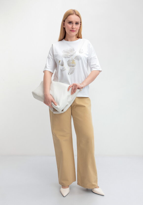 Футболка с принтом Золотой цветок шир.  580, рис. 17