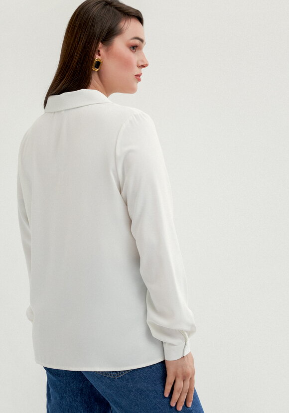 Блуза с отложным воротником с пуговицами шир.  580, рис. 3