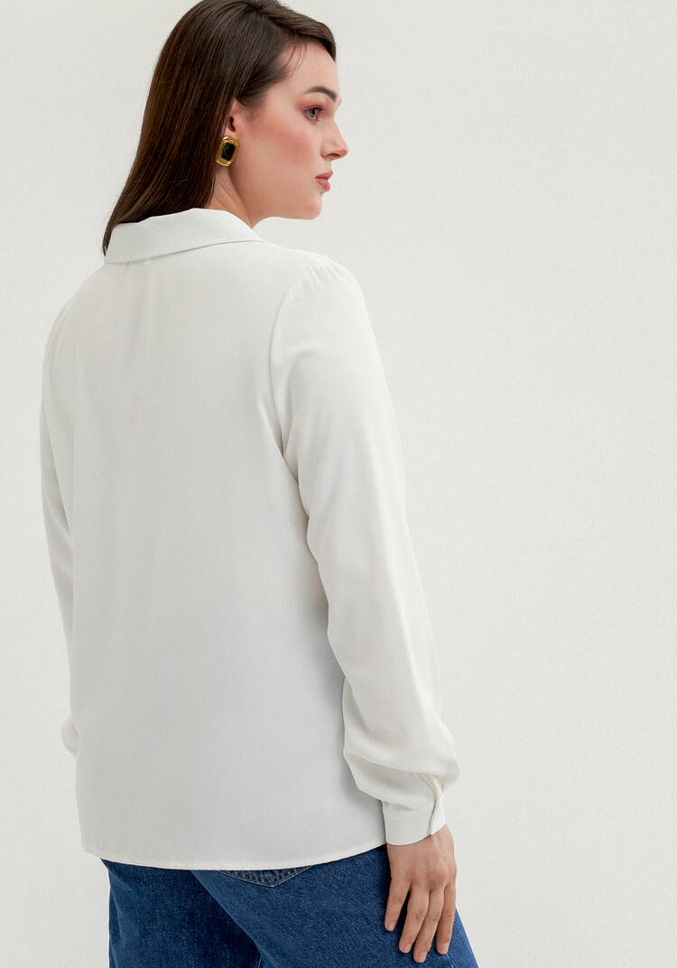 Блуза с отложным воротником с пуговицами шир.  750, рис. 3