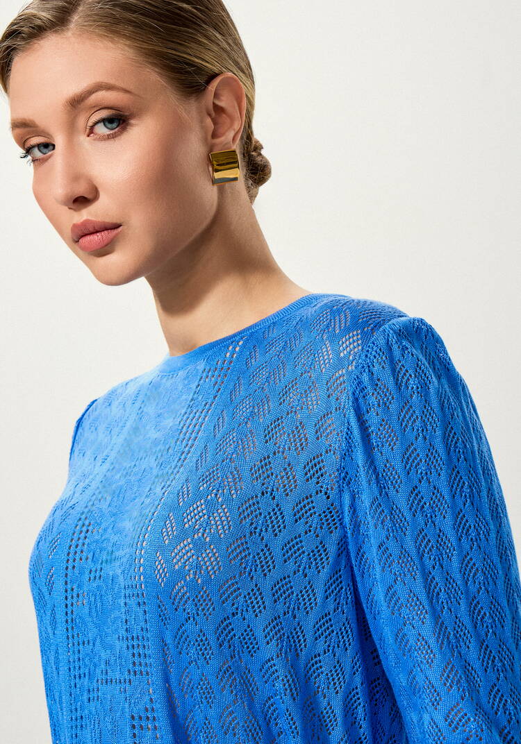 Джемпер с ажурным рисунком и защипами шир.  750, рис. 20