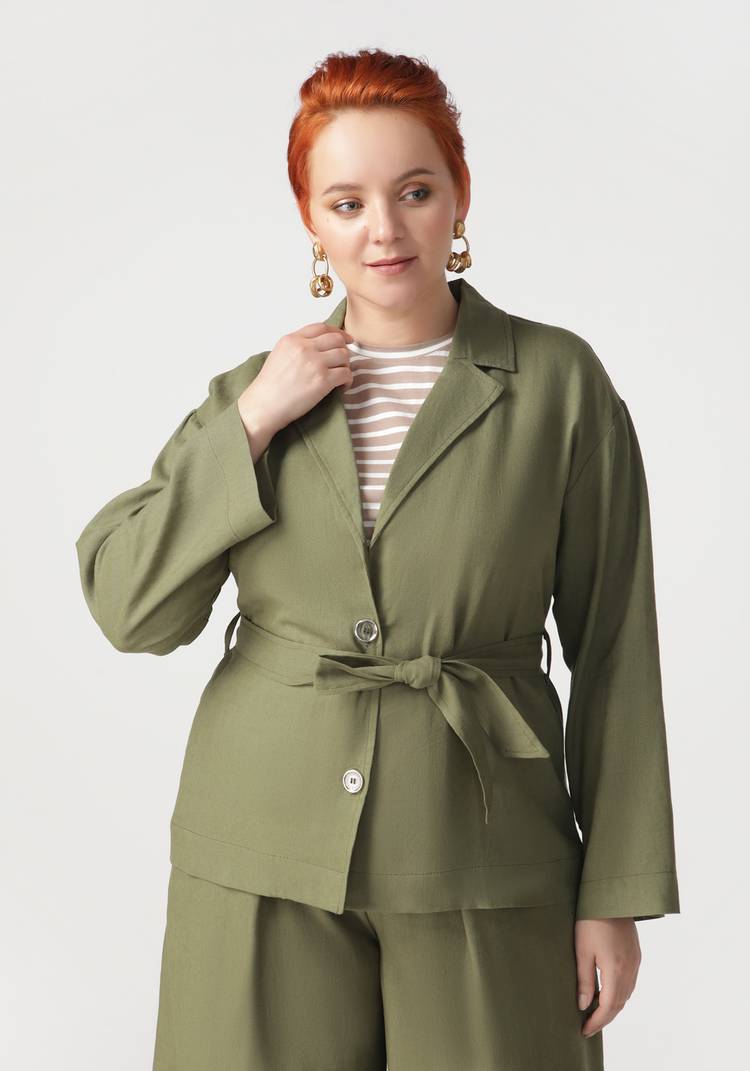 Пиджак с английским воротником и поясом шир.  750, рис. 9