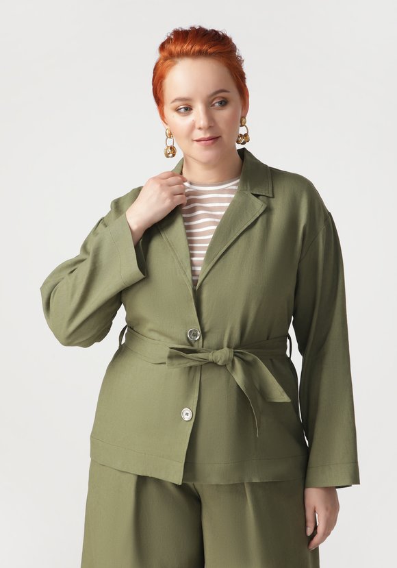 Пиджак с английским воротником и поясом шир.  580, рис. 9