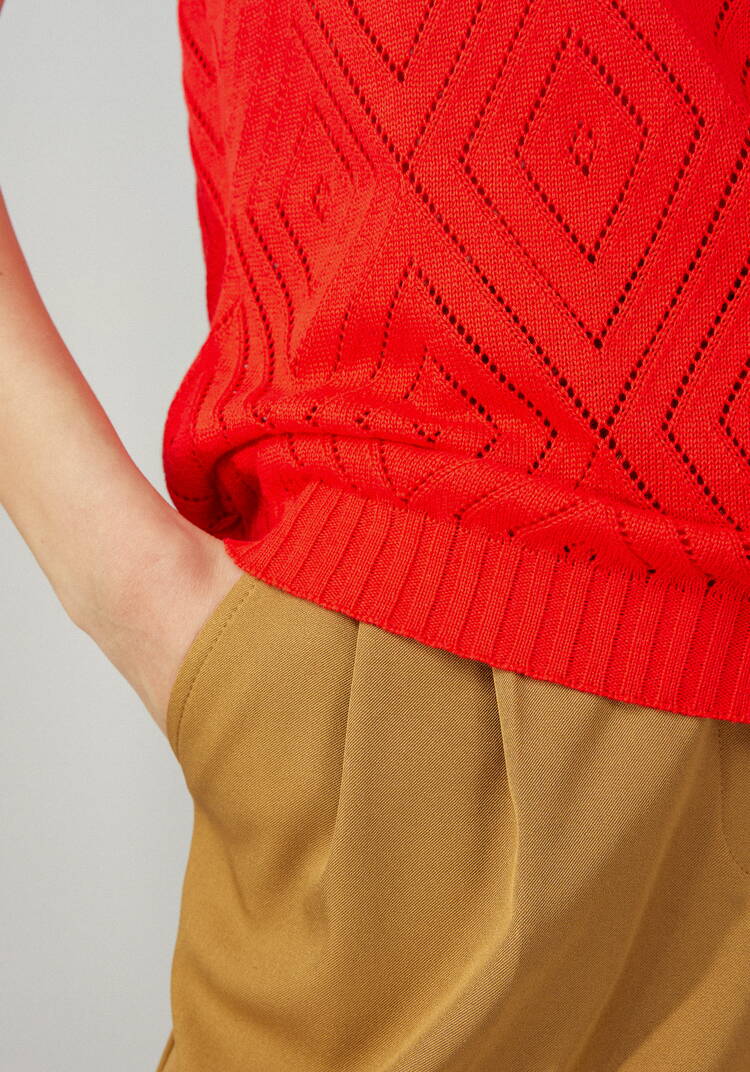 Джемпер с коротким рукавом ажурный шир.  750, рис. 13