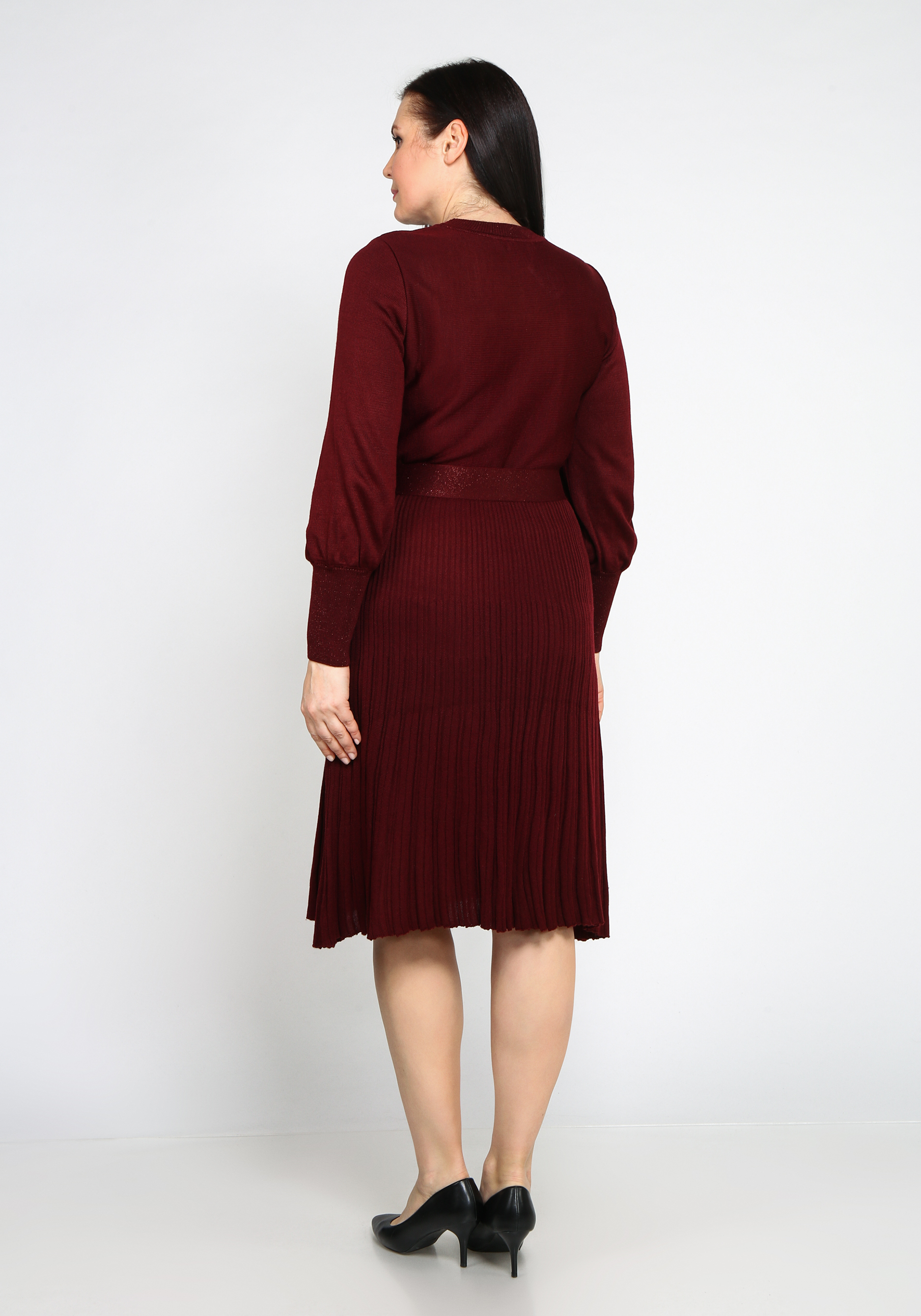 Платье с плиссированной юбкой Vivawool, размер 48, цвет красный - фото 6