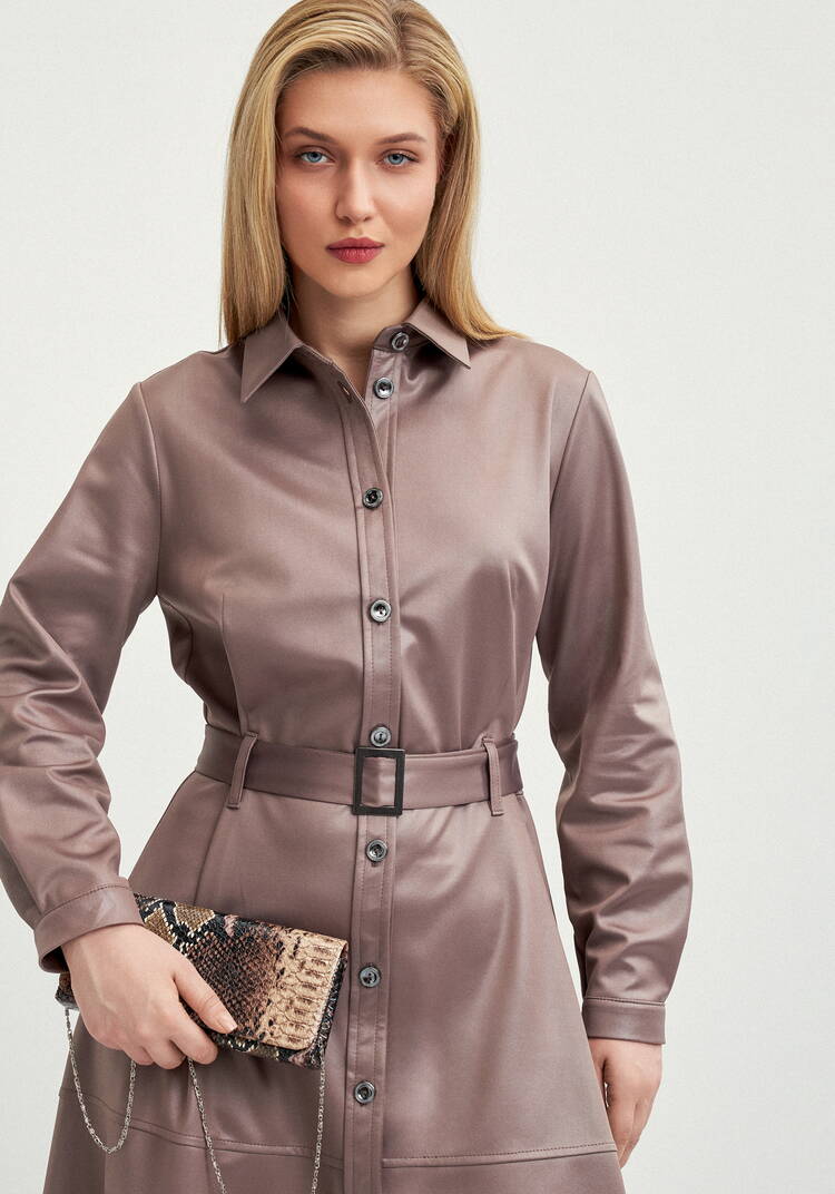 Платье-рубашка трикотажное под кожу шир.  750, рис. 10