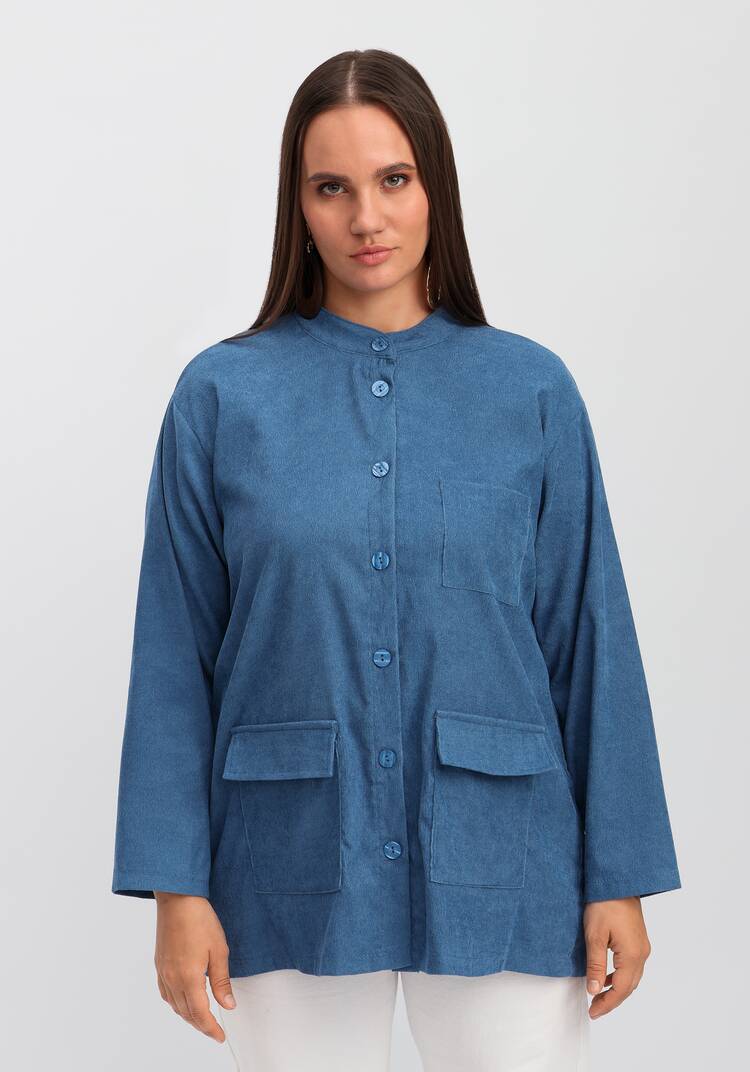 Рубашка оверсайз с воротником-стойкой шир.  750, рис. 36