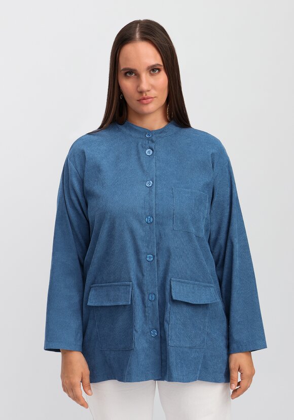 Рубашка оверсайз с воротником-стойкой шир.  580, рис. 36