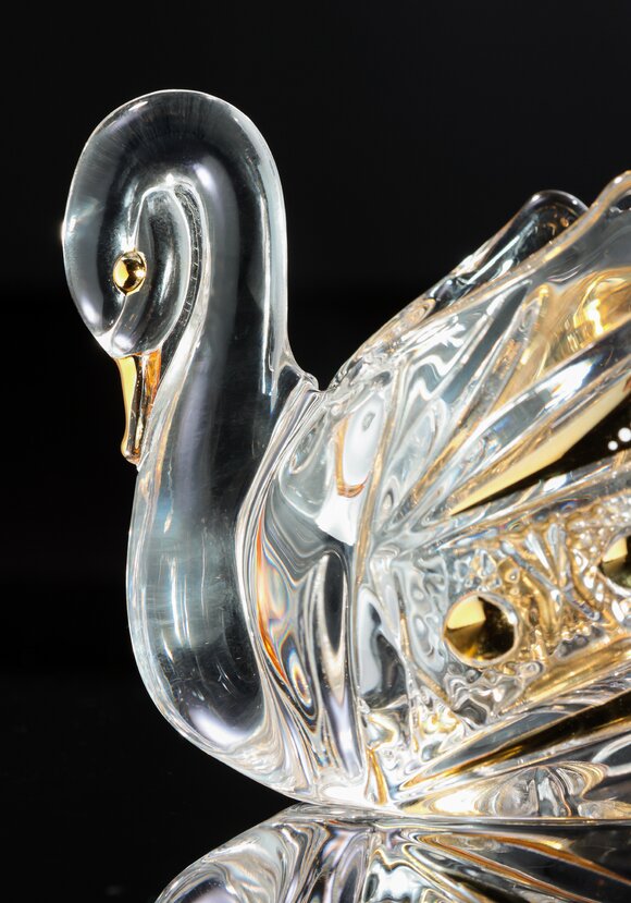 Икорница с ложкой Лебедь шир.  580, рис. 4