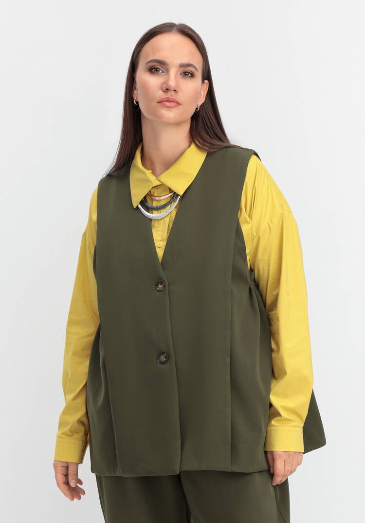 Жилет однобортный на пуговице шир.  750, рис. 7