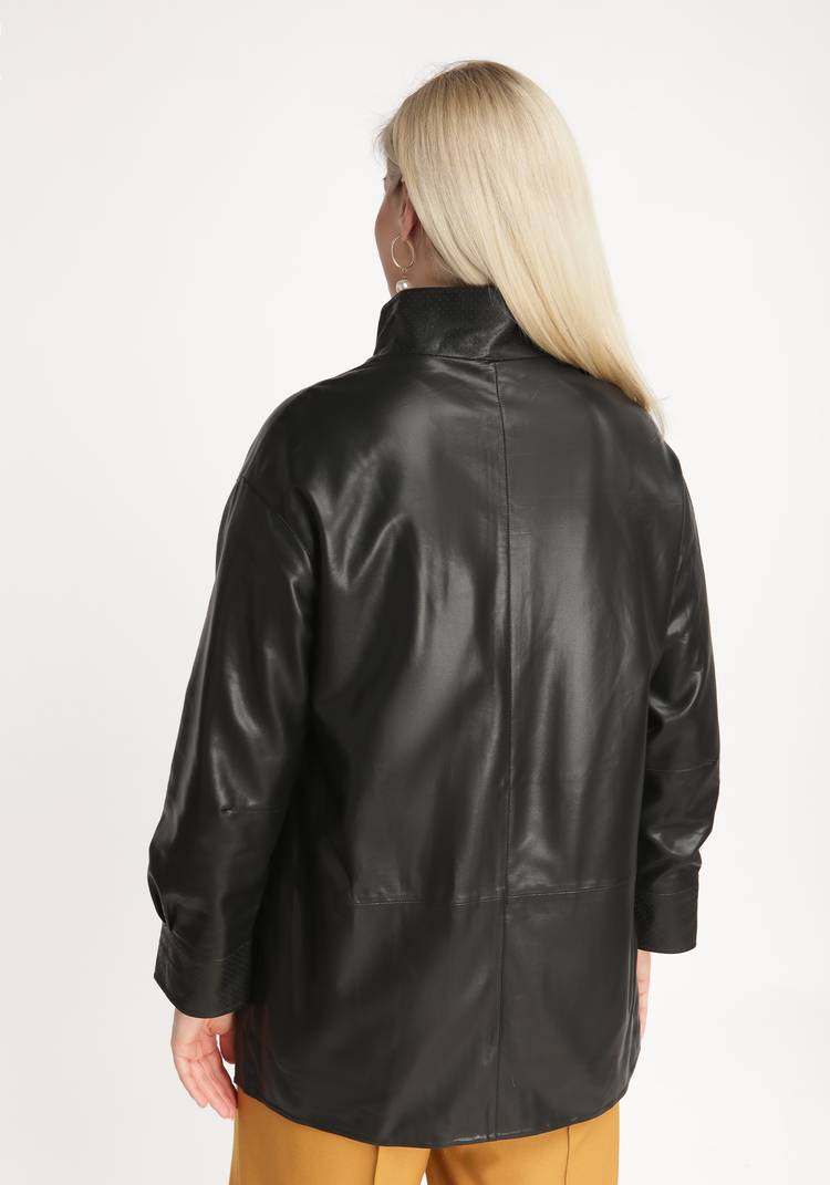 Куртка из экокожи с воротником-стойкой шир.  750, рис. 10