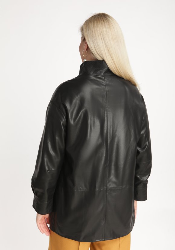 Куртка из экокожи с воротником-стойкой шир.  580, рис. 10