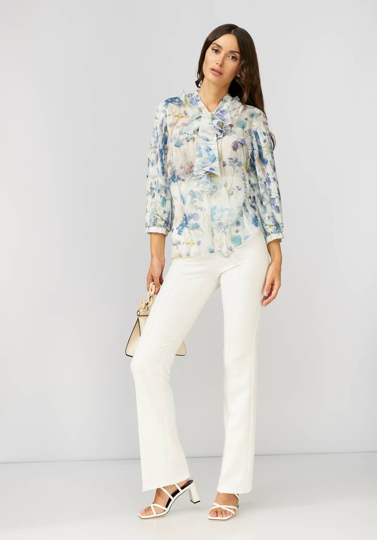 Блуза с бантом и плиссировкой по рукавам шир.  750, рис. 6