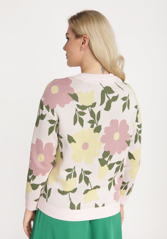 Джемпер прямой с крупным цветочным рисунком шир.  580, рис. 3