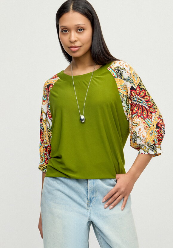 Блуза с цветными рукавами шир.  580, рис. 8