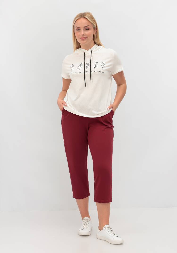 Футболка с капюшоном и лаконичным принтом шир.  750, рис. 38