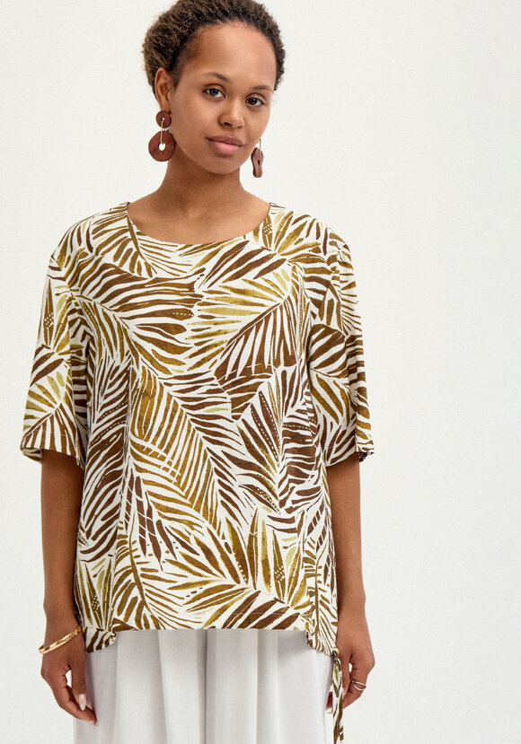 Блуза свободная с коротким рукавом и принтом шир.  580, рис. 4