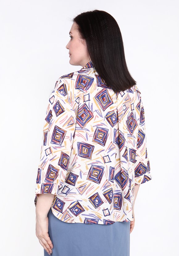 Блуза свободного кроя с принтом РОМБЫ шир.  580, рис. 8