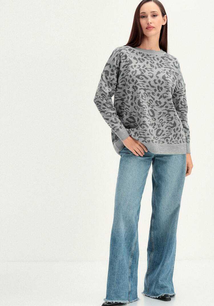 Джемпер с леопардовым принтом шир.  750, рис. 22