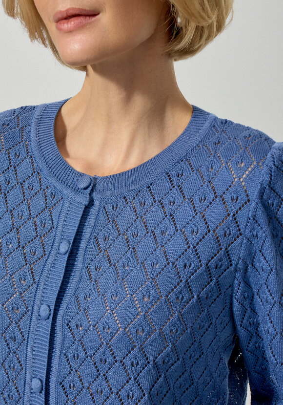 Кардиган ажурный с обтянутыми пуговицами шир.  580, рис. 12