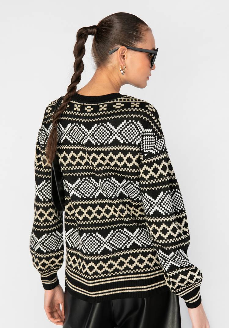 Джемпер женский с жаккардовыми полосами шир.  750, рис. 3