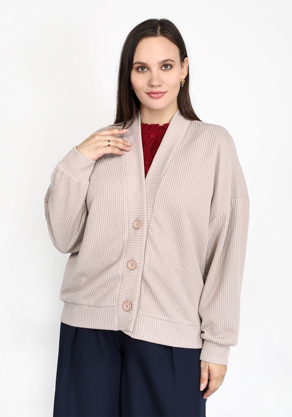 Кардиган на пуговицах с V-образной горловиной шир.  580, рис. 2