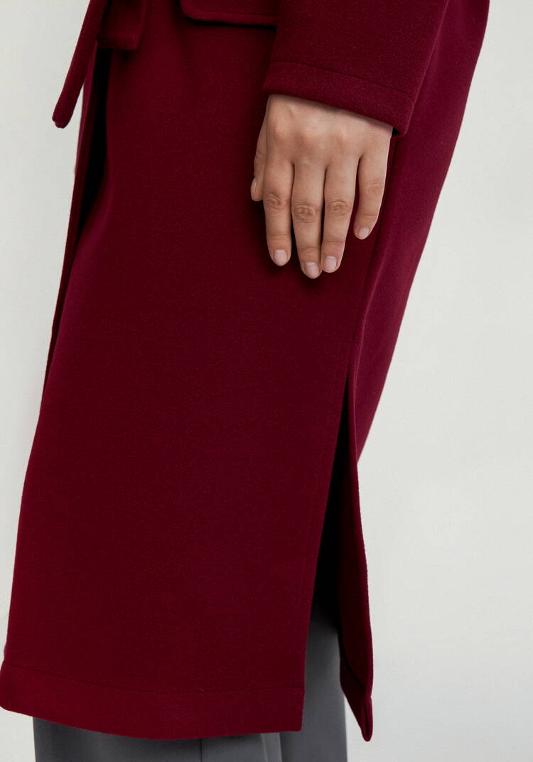 Пальто удлиненное на запах с разрезами шир.  750, рис. 38