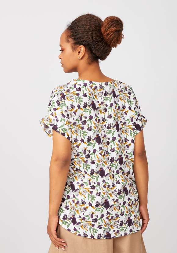 Блуза с цветочным принтом Александрина шир.  580, рис. 8