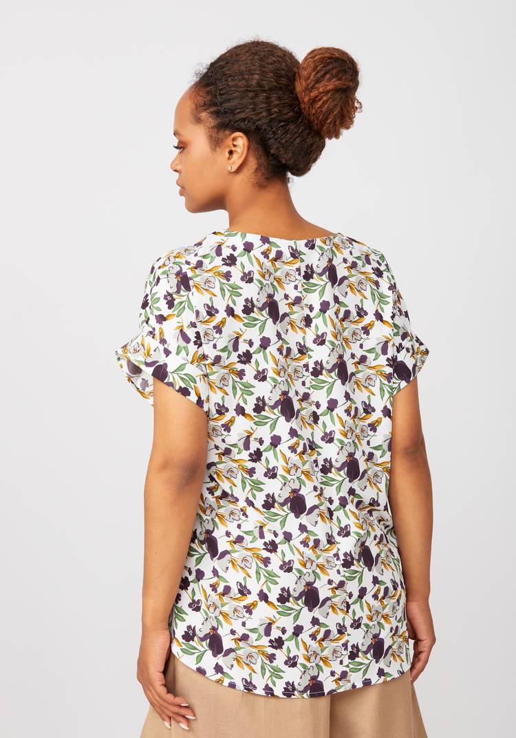 Блуза с цветочным принтом Александрина шир.  750, рис. 8