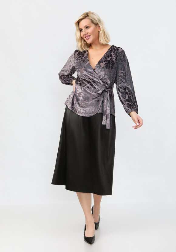 Блуза с цветочным принтом из бархата шир.  580, рис. 2