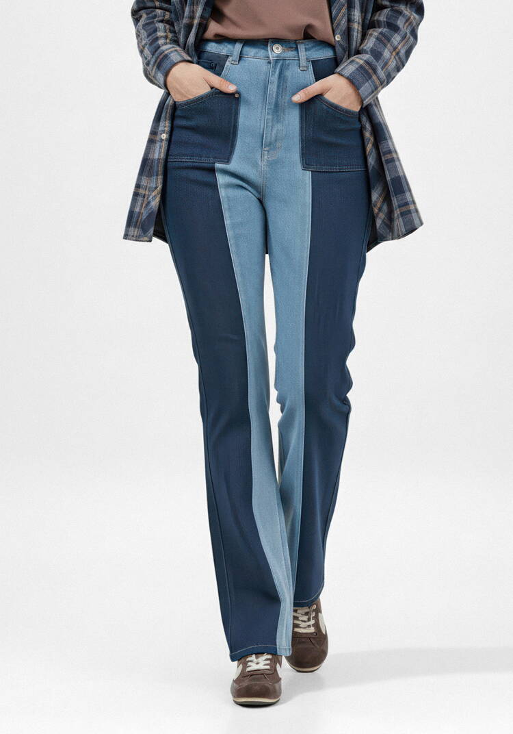 Джинсы комбинированные двухцветные шир.  750, рис. 2