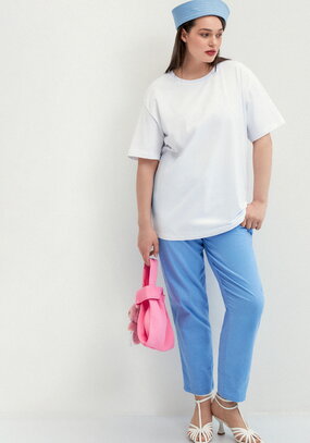 Брюки зауженные с контрастной отделкой