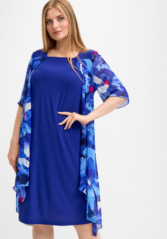 Платье трикотажное с шифоновой накидкой шир.  580, рис. 16