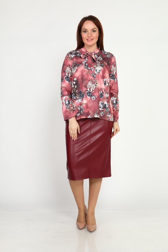 Блуза с принтом и бантом шир.  580, рис. 1