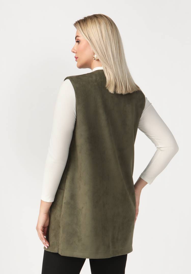 Жилет женский из эко-замши Рита шир.  750, рис. 3