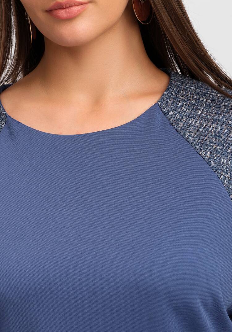 Блуза комбинированная свободного кроя шир.  750, рис. 5