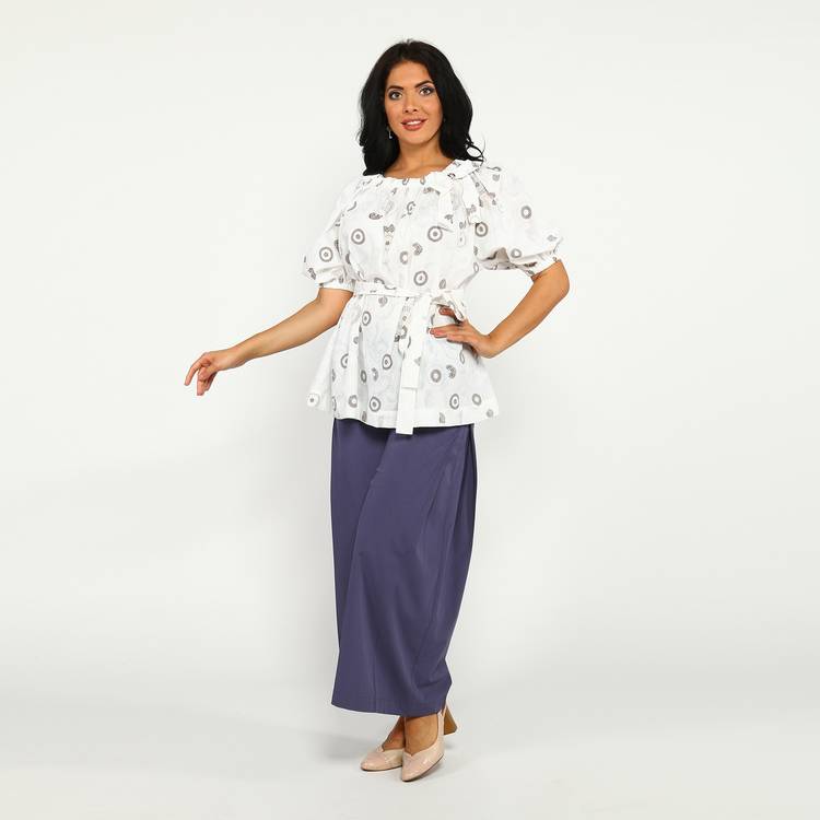 Блуза с поясом и декором Бант шир.  750, рис. 10