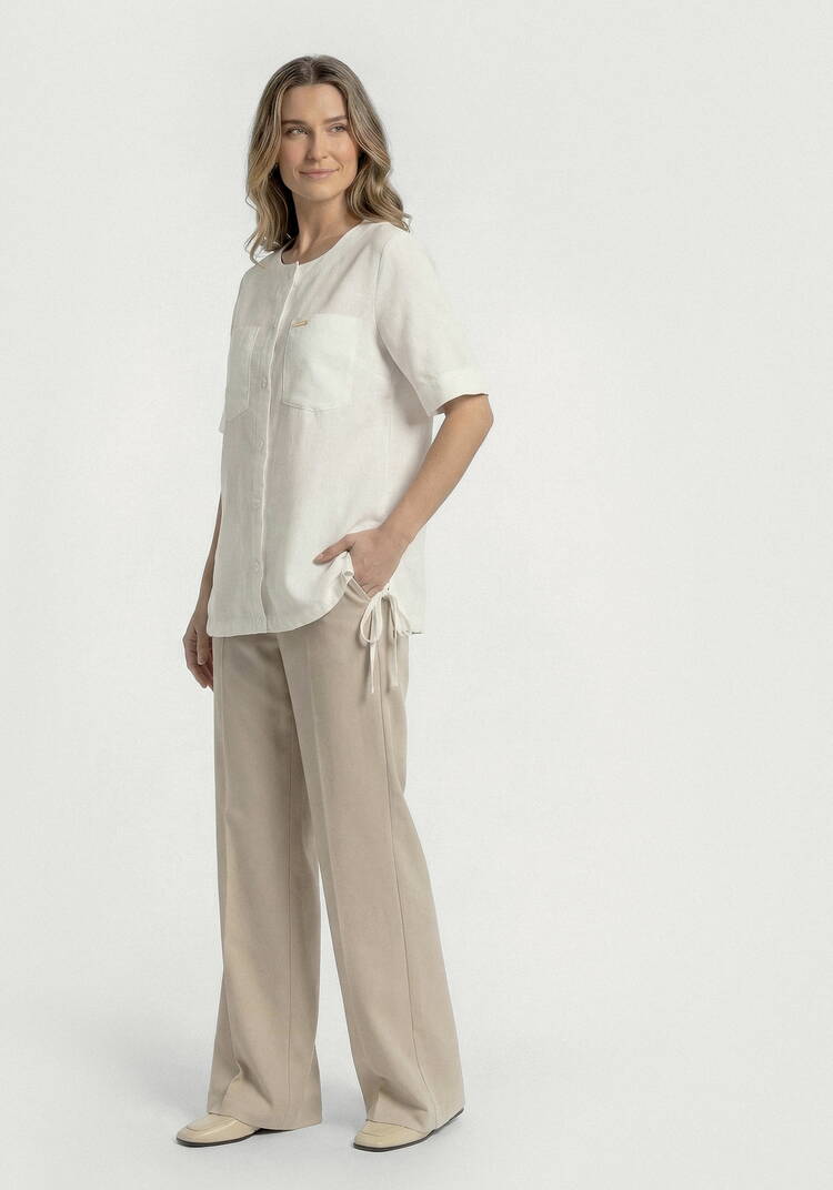 Блуза из льна на кулиске шир.  750, рис. 2