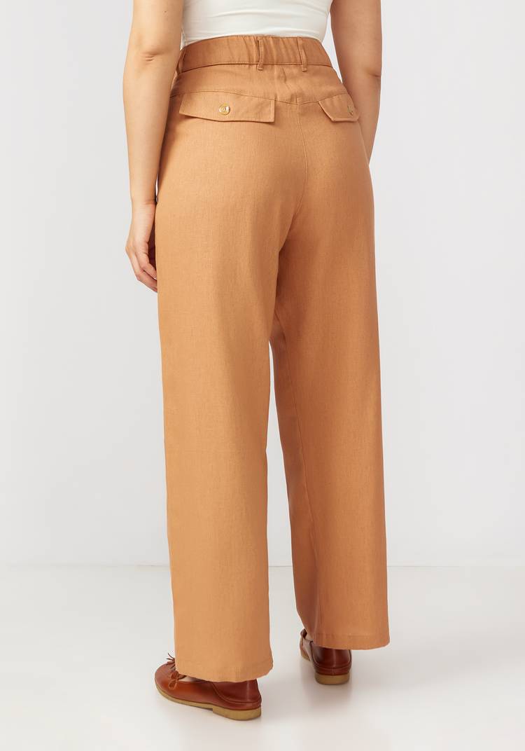 Брюки палаццо из льняной ткани шир.  750, рис. 9