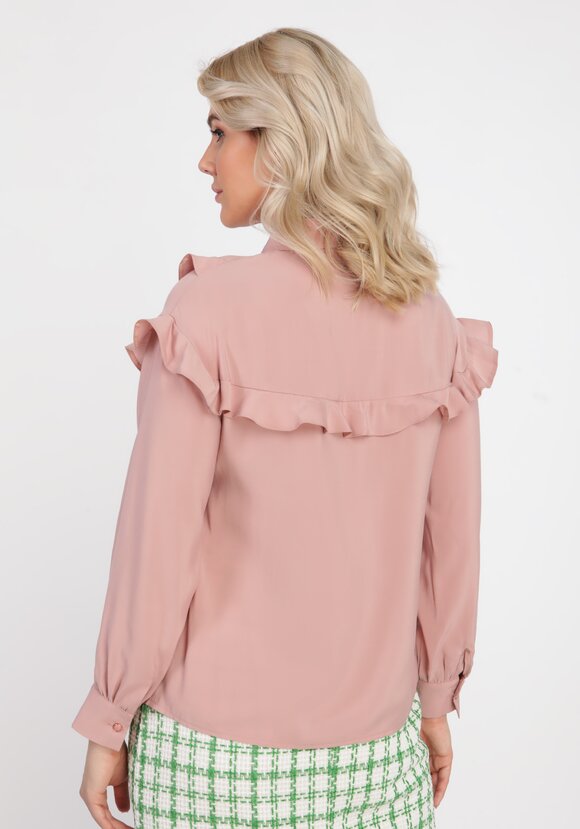 Блуза с рюшами на пуговицах шир.  580, рис. 8