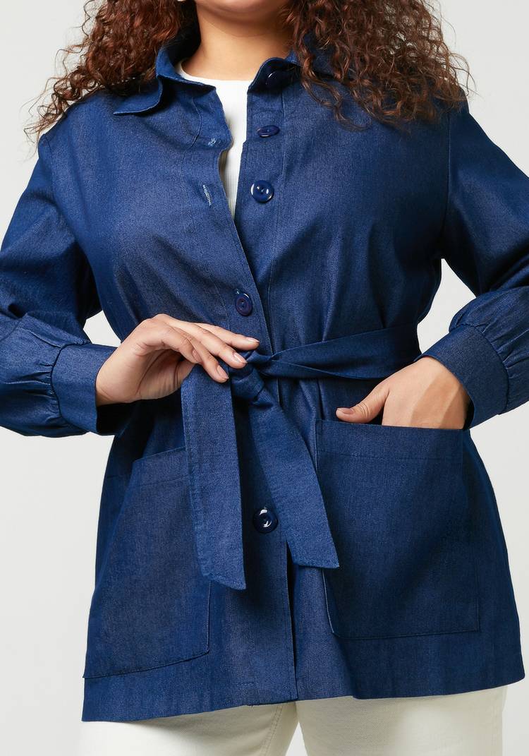 Жакет с поясом на пуговицах шир.  750, рис. 6